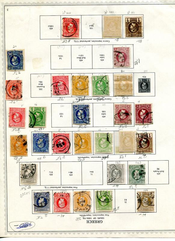 Greece collection 1886/95 on album page