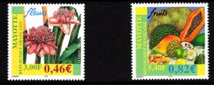 Mayotte MNH Scott #154-#155 Set of 2 Flowers, Fruits