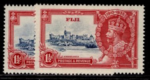 FIJI GV SG242 + 242a, 1½d SHADE VARIETIES, LH MINT. Cat £12.