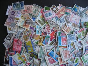 Topical hoard breakup 500 Postal or stamp on stamp. Duplicates, mixed condition.