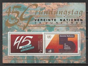 1990 UN-Vienna - Sc 105 - MNH VF - mini sheet - UN 45th anniversary