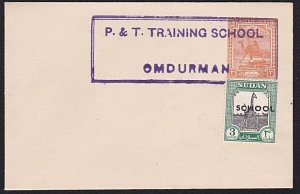 SUDAN c1950 2m envelope uprated with P.O. Training School handstamp........A5233