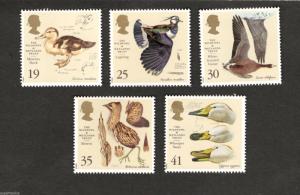 1996 Great Britain #1653-57  Wetlands Trust The Wildfowl Birds MNH