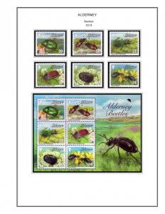 COLOR PRINTED GB ALDERNEY 1983-2020 STAMP ALBUM PAGES (89 illustrated pages)