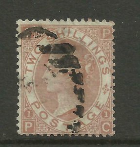 1865/7 Sg 121, 2/- Brown (PC) Plate 1, Good to fine used. {1641-180}