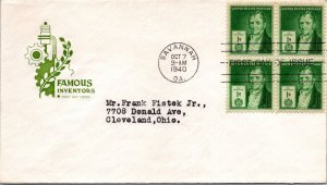 FDC 1940 SC #889 Farnam Cachet - Savannah, GA - Block Of 4 - F69451