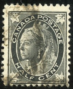 Canada Scott 66 UG-FLH - 1897 1/2c Queen Victoria - SCV $7.50