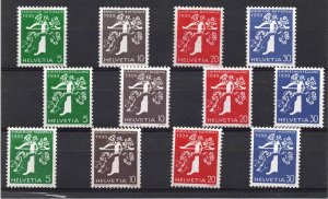 Switzerland #256-267, MLH, National Exposition French/German/Italian