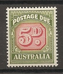 Australia J90 1958-60 5d Postage Due NH     (a2)