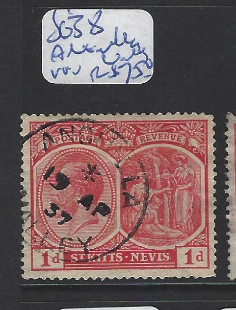 ST KITTS NEVIS  (PP2806B)  KGV  1D  SG 38 ANGUILLA SON CDS  VFU