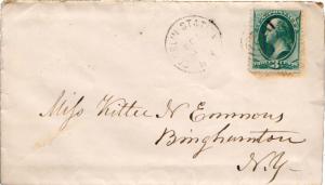 United States York Conklin Station c1875 target  1870-1894  3c Washington Ban...