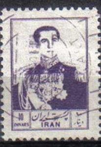 IRAN, 1954, used 10d, Shah in Military Uniform, rust marks