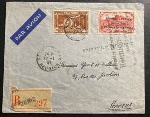 1937 St Denis Reunion Roland Garros First Flight Cover FFC To Amiens France