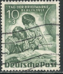 GERMANY BERLIN Sc#9NB6 1951 10pf + 5pf Stamp Day Single Used