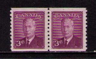CANADA Sc# 299 MH F PAIR King George VI