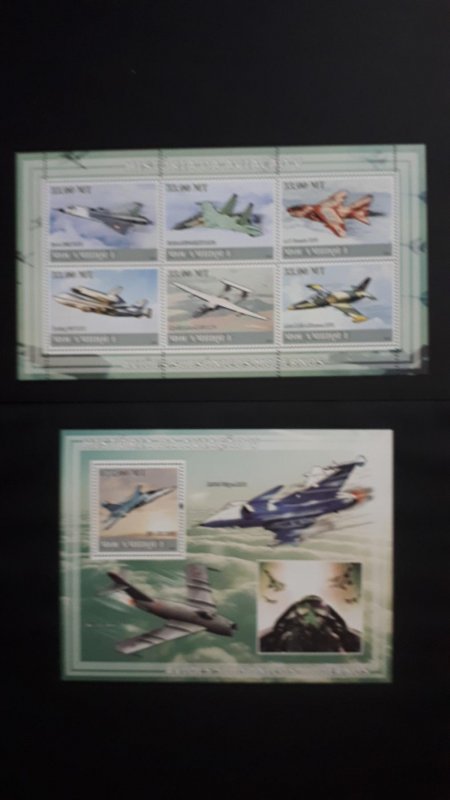 Airplanes - History of Aviation 5 - Mozambique 2009 - Complete SS + Bl ** MNH