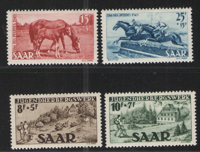 Germany - Saar 1949 Sc# B65-B68 MH VG/F  Saar semi postal issues