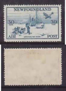 Newfoundland-Sc#C15- id30-unused og hinge remnant 30c Airmail-Planes-Ships-1933-