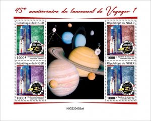 NIGER - 2022 - Voyager 1 - Perf 4v Sheet - Mint Never Hinged