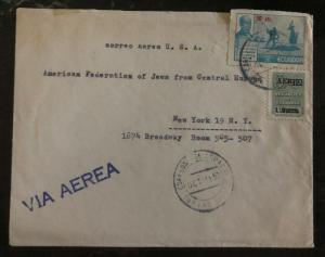 1952 Guayaquil Ecuador Airmail Cover To New York USA Holocaust Survivor Judaica