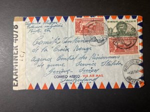 1942 Mexico Prisoner of War POW Cover Perote Veracruz to Geneva Switzerland