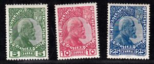 Liechtenstein, #1, 2, 3a, Unused, hinged, CV$437.00