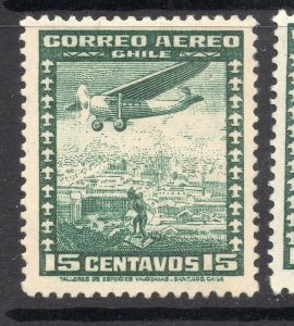 Chile 1920s-30s Airmail Early Issue Fine Mint Hinged Shade 15c. NW-13389