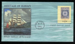 US 3694d Hawaiian Missionaries issue 13 cent UA Fleetwood cachet FDC