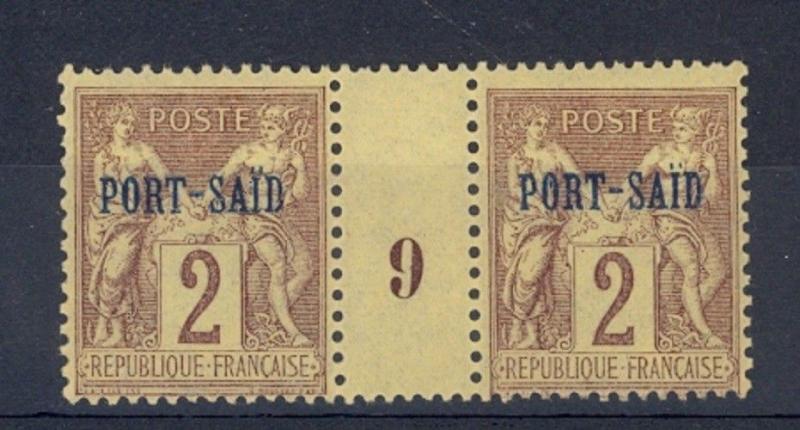 Port Said Scott 2 Mint NH (#9 Millesime) - Catalog Value 70 Euros