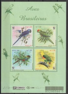 BRAZIL 2001 WWF SG MS 3207 MNH