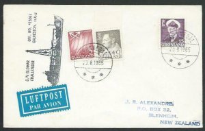 GREENLAND 1965 Ship cover - Gronnedal cds..................................56070