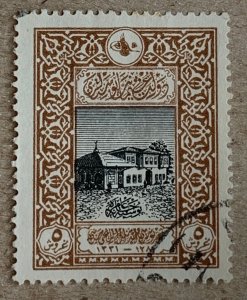 Turkey 1916 5pia City Post, p13.5. Scott 349, CV $2.50. Isfila 706