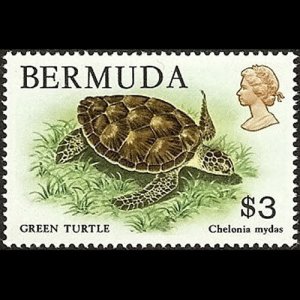 BERMUDA 1978 - Scott# 378 Green Turtle $3 NH