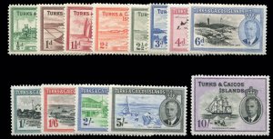 Turks & Caicos Islands #105-117 Cat$97.40, 1950 George VI, complete set, neve...