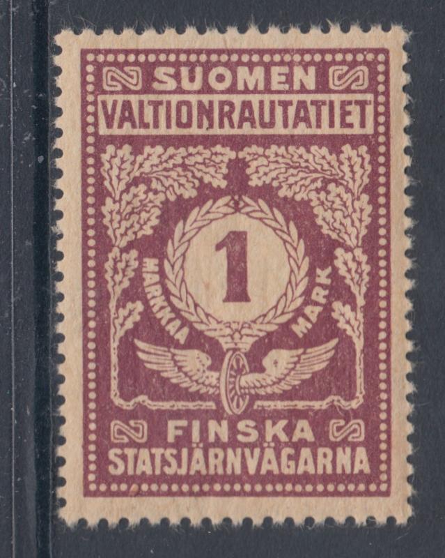 Finland HS 48v MLH. 1920 1mk Railway Stamp, VF