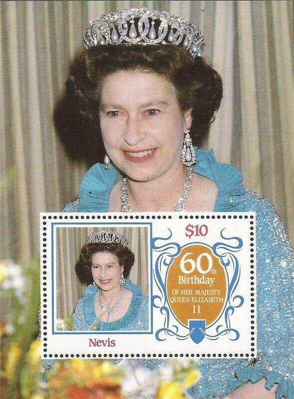 Nevis - 1986 Queen Elizabeth II Birthday - Stamp Souvenir Sheet - Scott #476