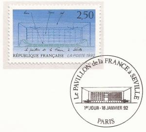 1992 France - FD Card Sc 2272 - French Pavilion Expo '92 Seville