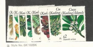 Cocos Islands, Postage Stamp, #184, 186-7, 191-7 Mint NH, 1988-9 Flowers