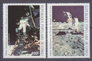 1989 Congo Brazzaville 1150-1151 20 years of Apollo 11 moon landing 8,80 €