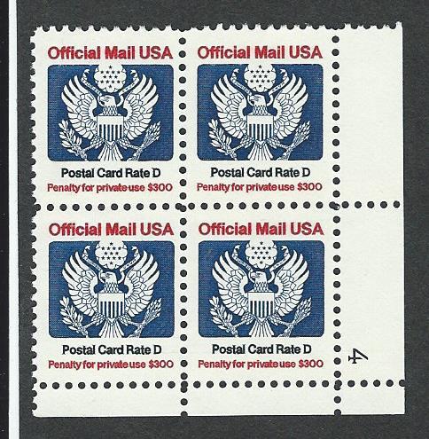 United States  Plate  Block   mnh SC  o138