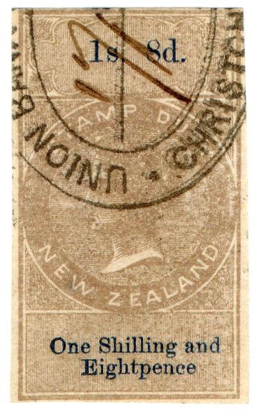 (I.B) New Zealand Revenue : Stamp Duty 1/8d (reversed watermark)