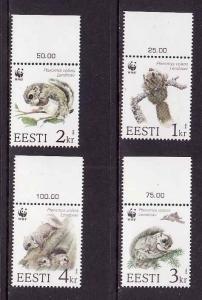 Estonia-Sc#270-3-unused NH WWF set-Flying Squirrels-Animals-