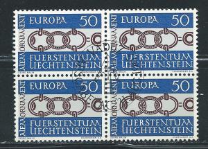 Liechtenstein 400 1965 Europa CTO Block of 4 NH