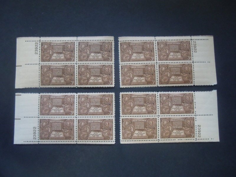 #972 3c Oklahoma Indian Centenial #23922 Matched Set MNH OG F/VF 