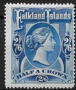 FALKLAND ISLANDS SG41 1898 2/6 DEEP BLUE MTD MINT