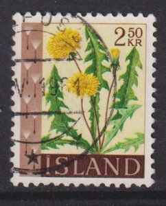 Iceland  #331  used  1960  flowers  2.50k