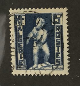 Algeria 1952  Scott 242 used  - 15fr,  Statue of a child with eagle