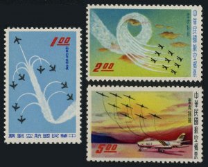 Taiwan C70-C72, MNH. Michel 352-354. Air Post 1960. Plane formations.
