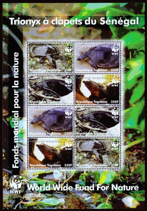 Togo Scott 2039 (2006) World Wildlife Fund, Turtles Souvenir Sheet, Mint NH VF C