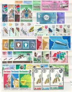 GAMBIA : P049 - 1966/73 43 mint pieces : 11 sets